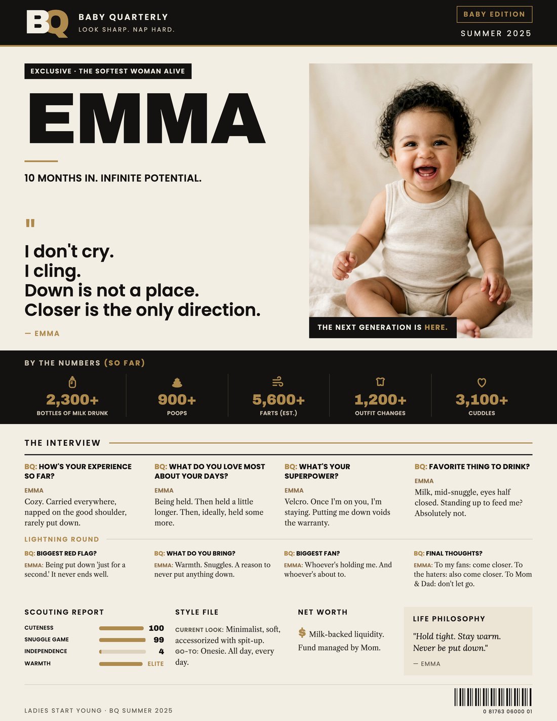Emma on the cover of BQ