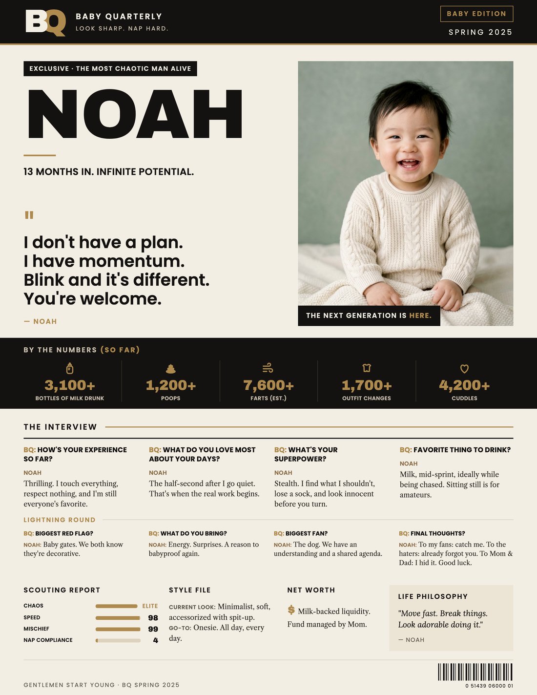 Noah on the cover of BQ